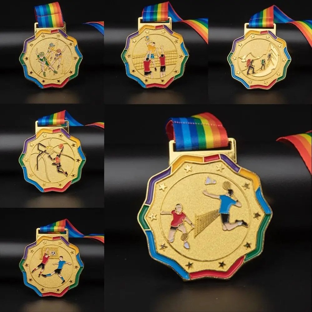 1pc Metal Gold Award Medals Winner Reward Badge Competitions Prizes Encourage Badge Games Souvenir Sport Competition Supplies