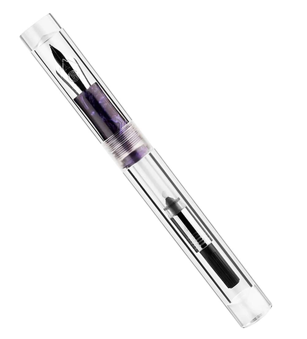 Majohn C1 Dropper Fountain Pen Fully Transparent Fine Nib 0.5mm with Converter Large-Capacity Ink Storing Fashion Gift Pen