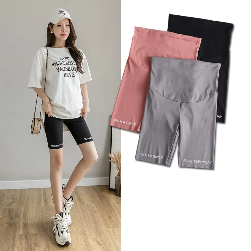 Summer Thin Cotton Maternity Short Legging Belly Seamless Hot Shorts for Pregnant Women Casual Yoga Pregnancy Outside Pants