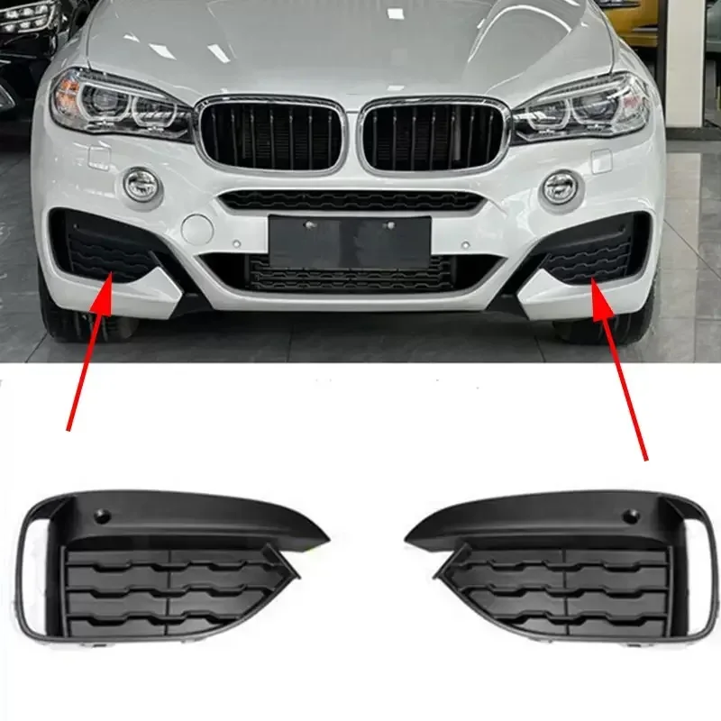 51118069333 51118069334 Auto Left Right Front Bumper Fog Light Grille Grill Cover BMW X6 F16 M Sport 2015 &asymp; bumper grill bracket