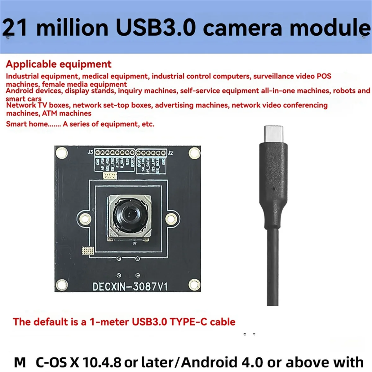 AT82-IMX230 21MP HD 산업용 카메라 5344X4016 80도 자동 초점 USB3.0 카메라 AF 모듈 드라이버가 없는 카메라 모듈