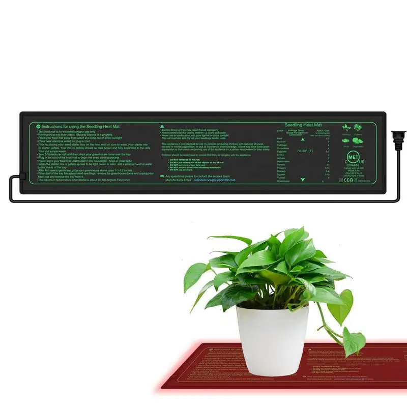 Seedling Heat Mat Durable Plant Heating Pad Waterproof Heating Pad For Indoor Home Gardening Seed Starter 4 X 20.67