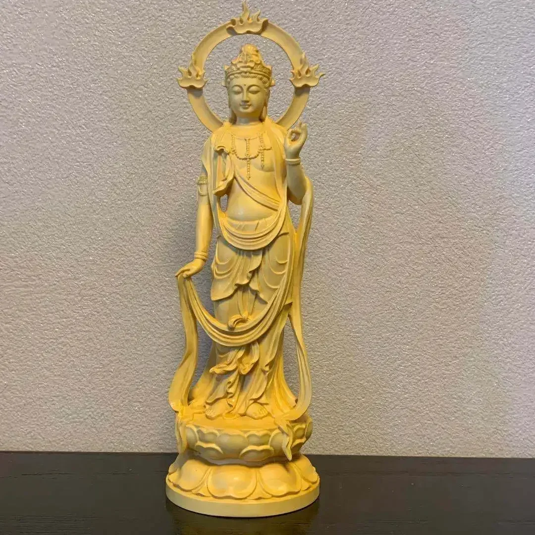 

Wood Carving Guanyin Statue Buddhism Figurines Feng Shui Carving Crafts Buddha Statue Ornaments Bodhisattva