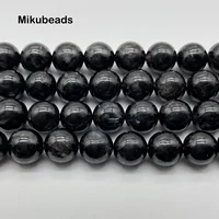 Wholesale Natural 8mm Garnet With Astrophyllite Symbiosis Smooth Round Loose Beads For Making Jewelry DIY Necklace Bracelet 1