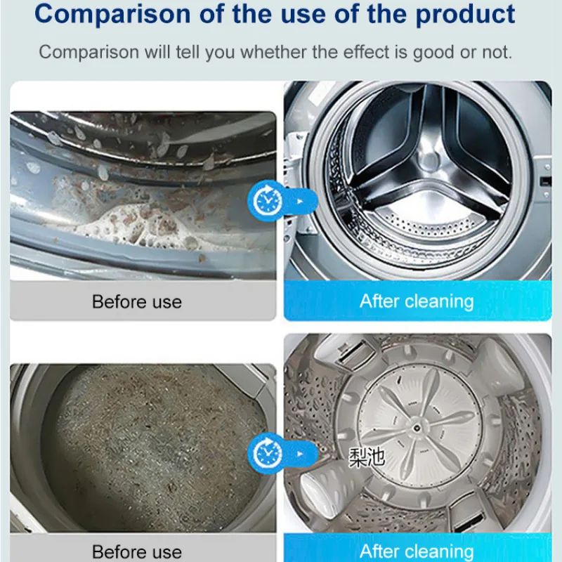 Washing Machine Cleaner Tablets Household Fully Automatic Drum Washing Machine Sink Cleaner Powerful Cleaning Agent for Removing Dirt and Odors