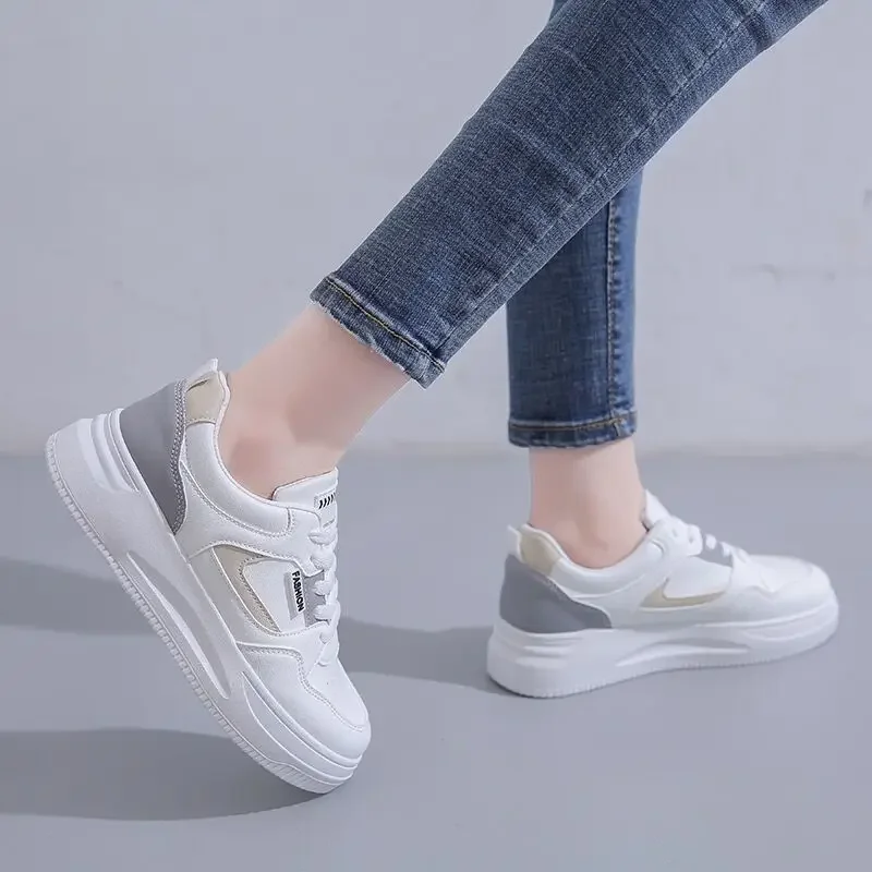 2023 Women's Platform High Top Sneakers Casual Vulcanized Sport Shoes Fashion White Shoe for Woman Autumn Winter Shoes Sneakers