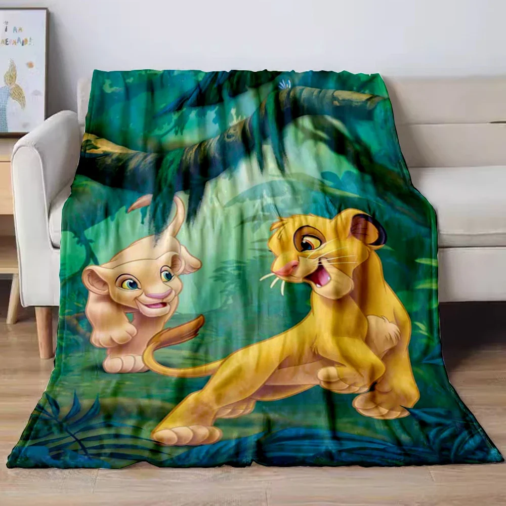 Lion King Simba Cartoon Flannel Blanket.Sofa,Bedroom.Bed Home Office Nap Blanket Car,Camping,Children Travel Picnic Blanket Gift 2