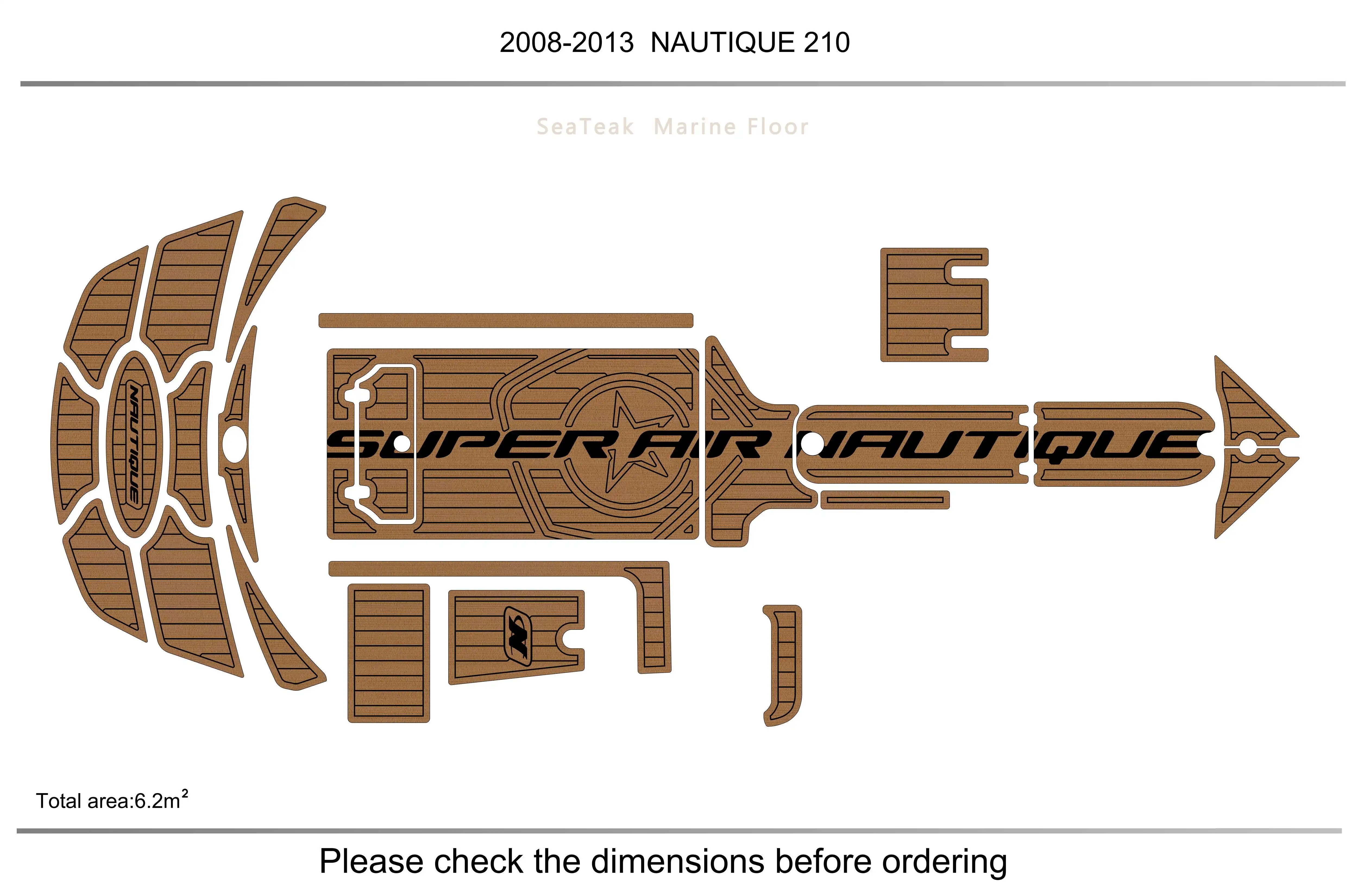 

2008-2013 Nautique 210 кабина для плавания, платформа для плавания 1/4 ", 6 мм, EVA, искусственный водный лыж, яхта, лодка, нескользящий напольный коврик
