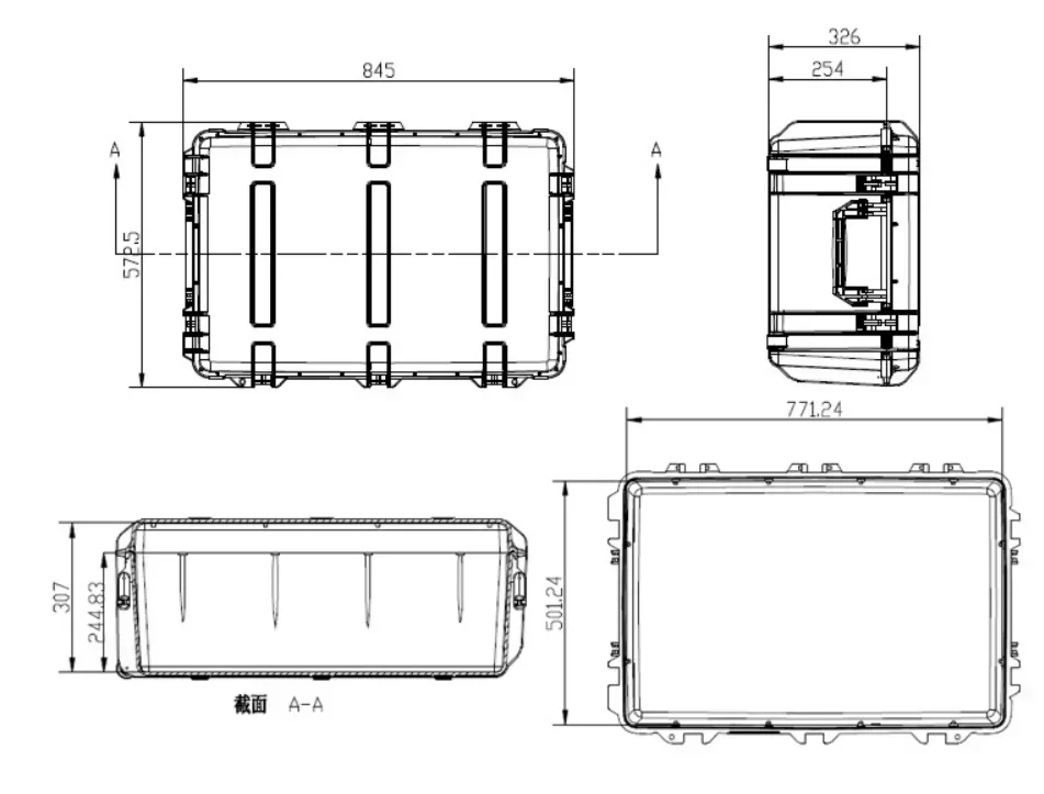 for 720x530x280mm DPC134-2 china IP67 Waterproof plastic pelican hard case with foam 2
