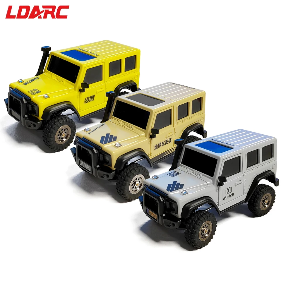 LDARC 1:43 Mini RC Crawler RTR RC Rock Truck 4x4 con kit de escalada 4 piezas (amarillo limón