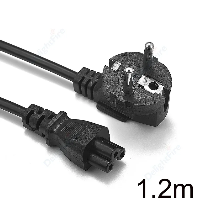 Universal EU Plug Power Cable with IEC C5 C13 Adapter Extension Cord