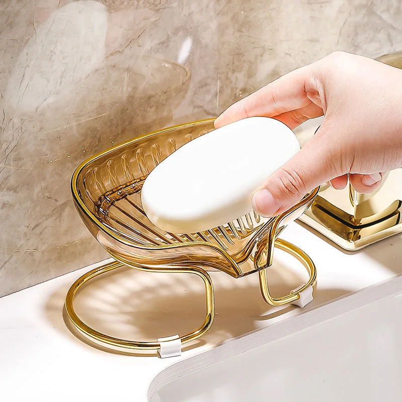 Bathroom-Soap-Dish-Light-Luxury-Toilet-Shower-Soap-Holder-With-Drain ...