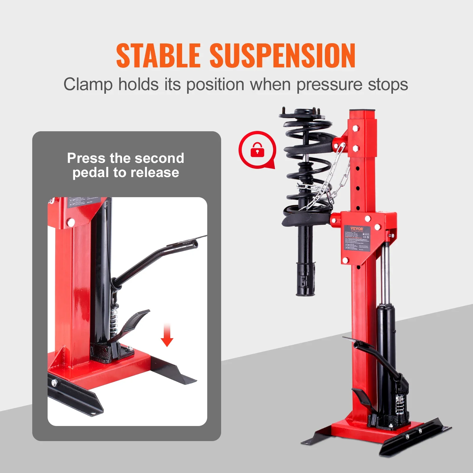 VEVOR Strut Spring Compressor 4.5 Ton / 9920 LBS Hydraulic Jack 1 Ton Rated Compression Force Auto Strut Coil Spring Compressor 4
