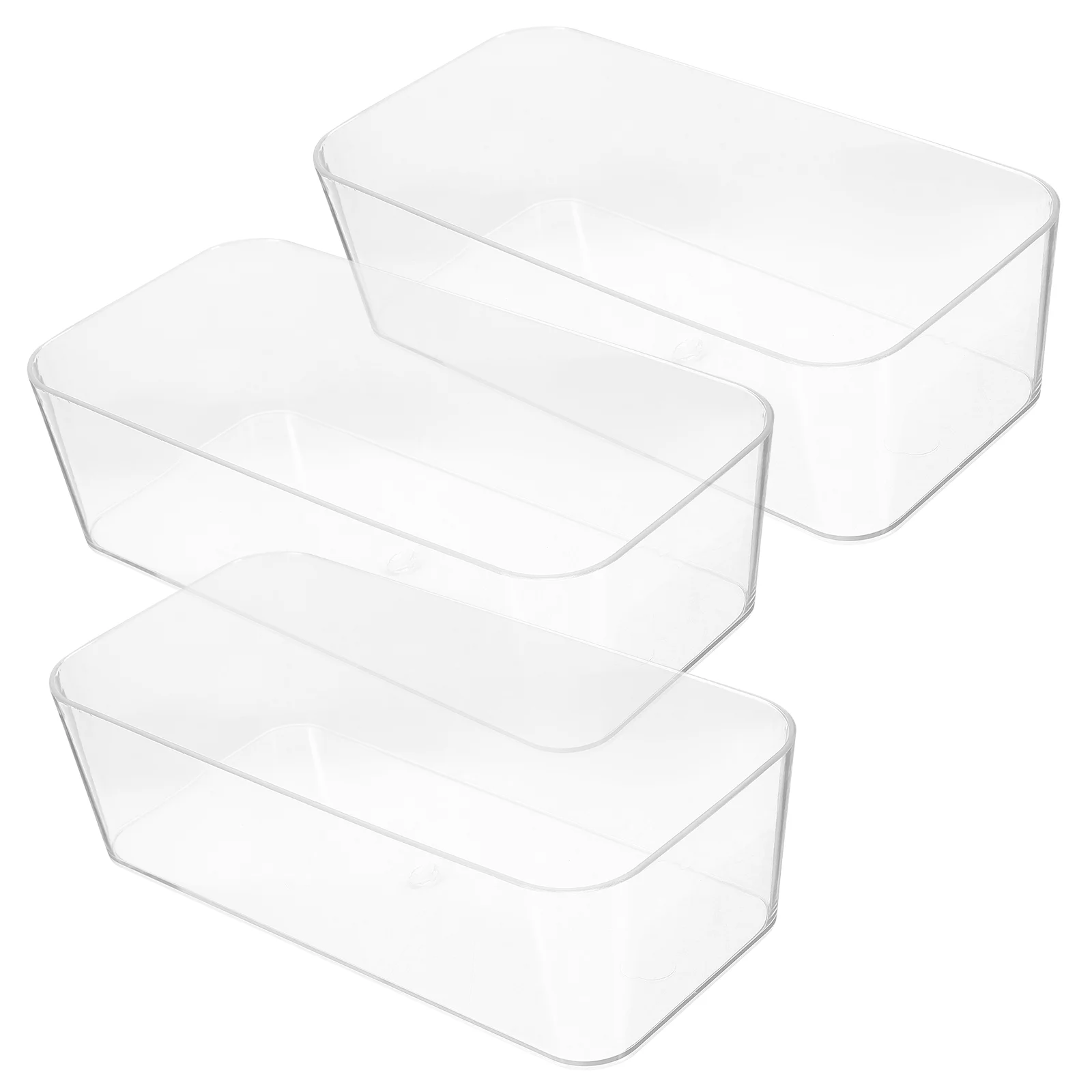 

3 Pcs Transparent Storage Box Clear Organizer Drawers Bins Tray for Bathroom Utensil Makeup Organizers Dresser Dressers