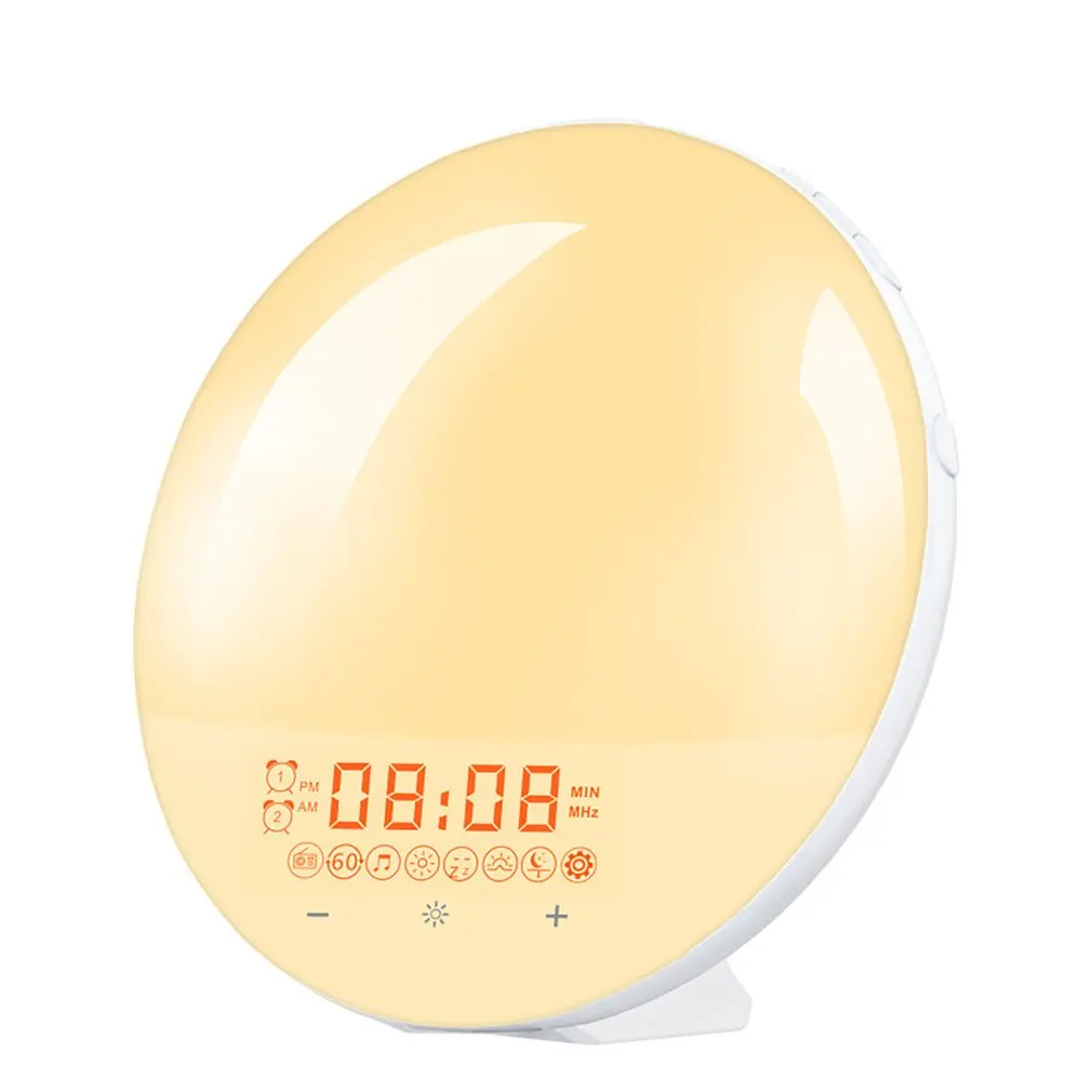 

Smart WIFI Night Light Sunrise Digital Wake-up Light Simulate Dual Snooze Function 7 Colors Natural Sounds LED Ambient Lights