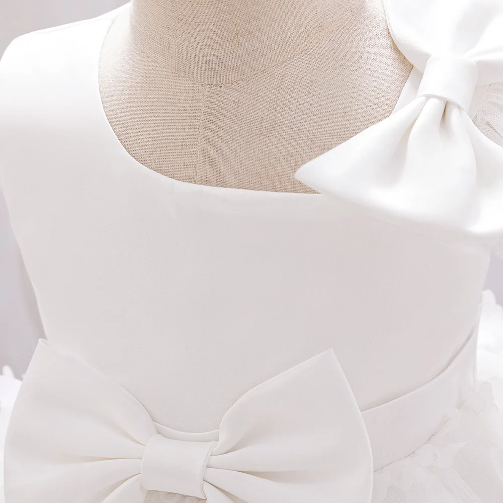 Schleife Baby Mädchen Weißes Taufkleid Schmetterling Tüll Kleinkind Baby 1. Geburtstag Hochzeitskleid Blumenmädchen Tutu Prinzessin Partykleider – Detail 12
