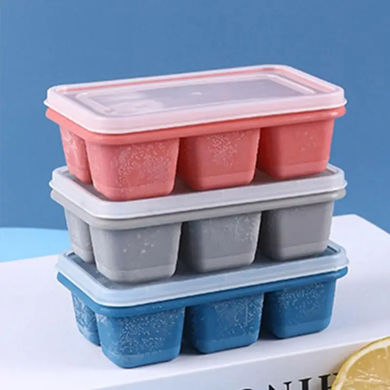 6 Cavity Ice Trays for Freezer Reusable Ice Cube Mold with Lid Space Saving  Ice Molds for Cold Beverage Cocktails Whiskey - AliExpress
