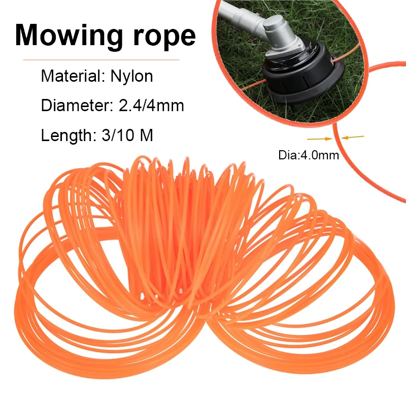 3/10M  length Orange Grass Trimmer Line Round Trimmer Nylon Line Weed Eater String Replacement trimmer line for garden trimmers