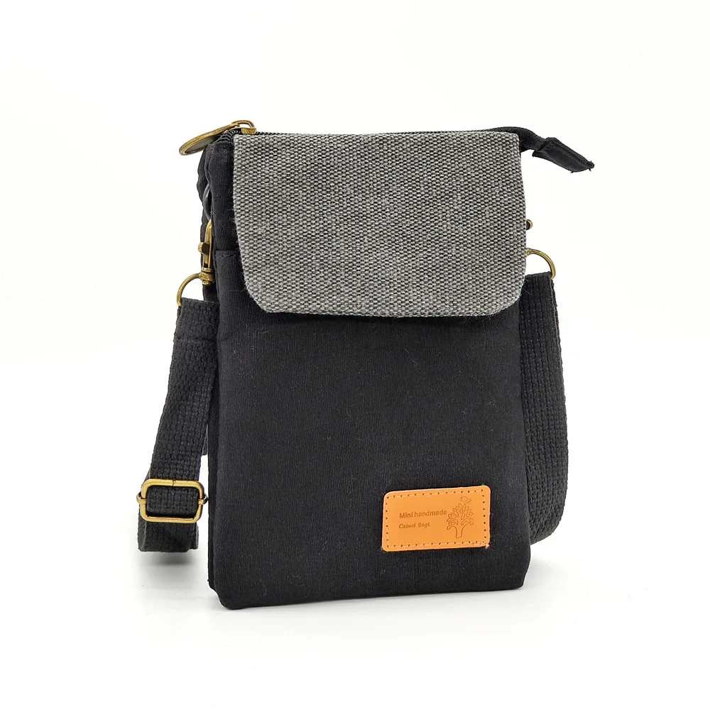Cotton Canvas Women\'s Shoulder Cross-body Bag Brands 2023 Ladies Mini Handbag Female Small Phone Purse Money Pouch for Girls