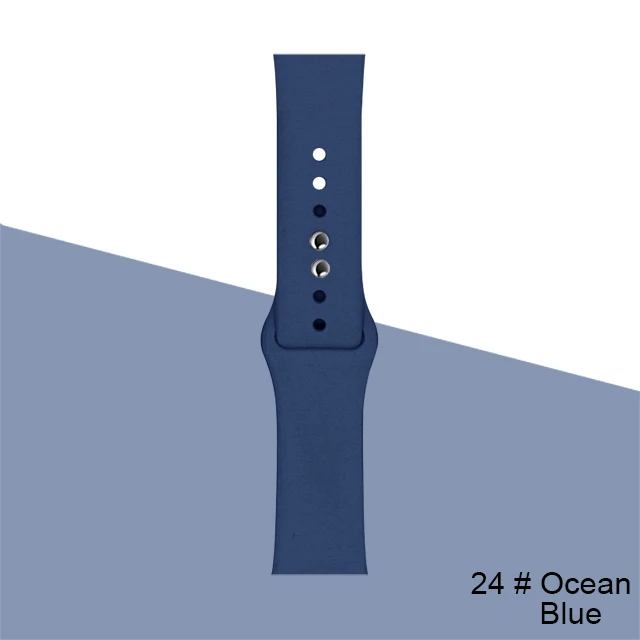 Silicone Strap For Apple Watch band 45mm 41mm 44mm 40mm 38mm 42mm Watchband Bracelet Correa For Iwatch Series 6 Se 5 4 3 7 Ocean-Blue-24