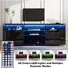 LED TV Stand for 65/75 inch TV, Modern Television Table Center Media Console with Drawer and Led Lights, TV Stand 5