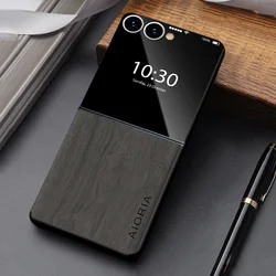 Luxury PU Leather Wood Texture Retro Business Shockproof Phone Case - Galaxy Z Fold 8 (Gray)