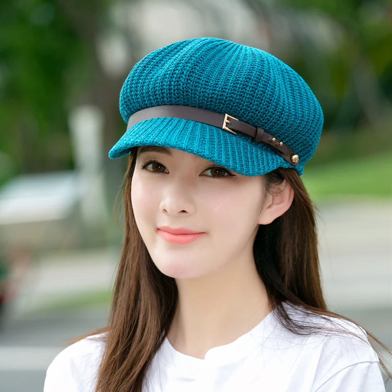 

New Octagonal Hat Women Spring and Summer Travel All Wear Duck Hat Sunscreen Sunshade Net Hat Simple Fashion Breathable Beret