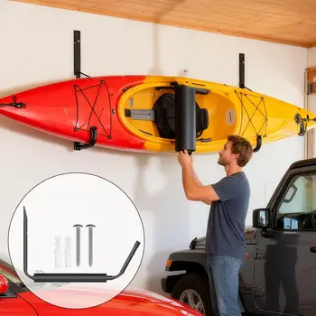 Porta kayak per garage Portaoggetti per kayak a parete Appendiabiti per montaggio a parete per scaletta Bici Paddleboard Tavola da surf Garage da spiaggia