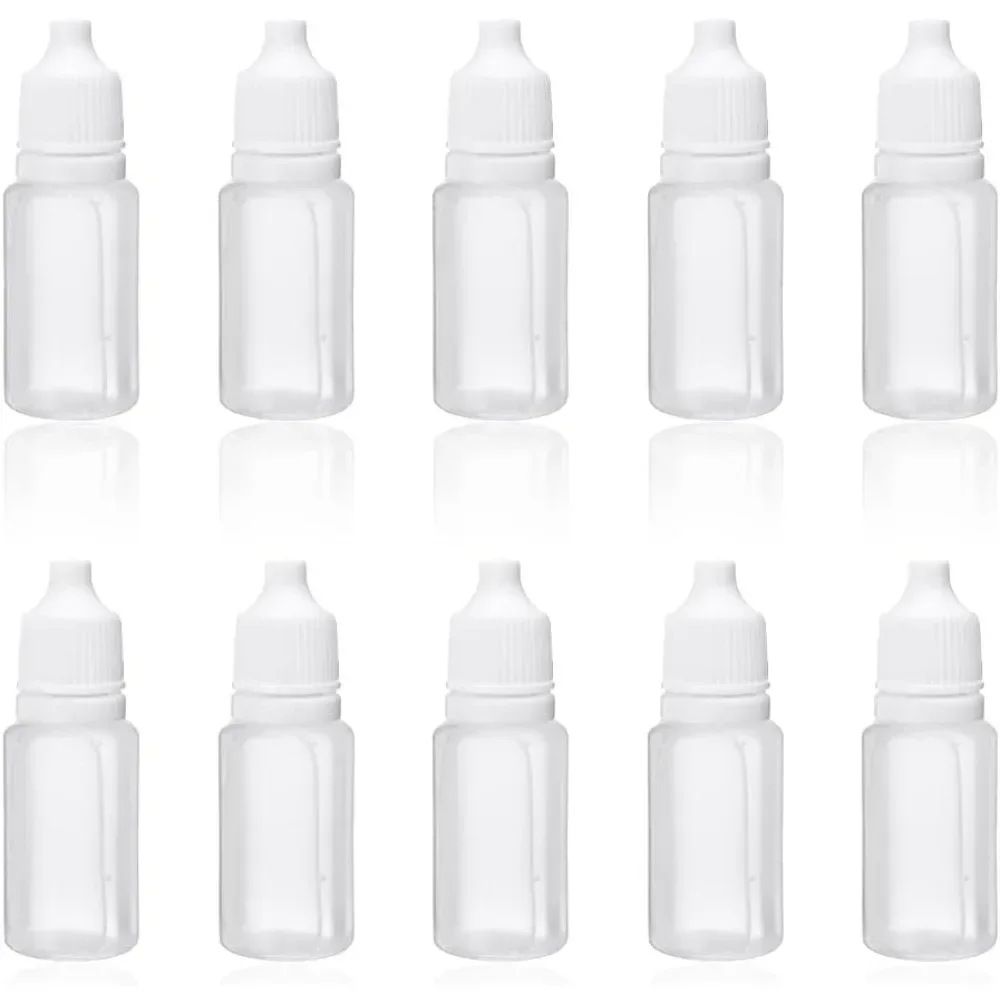 10PCS 3ML/5ML/10ML/15ML/20ML/30ML/50ML Eyes Liquid Dropper Refillable Bottles Empty Plastic Squeezable Paint DIY Containers