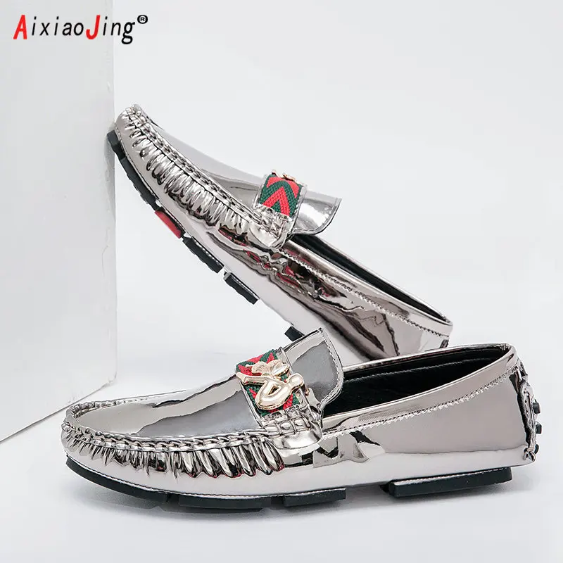 

Стильные мужские модные мокасины AIXIAOJING из натуральной кожи, повседневная обувь для мужчин, размера плюс EUR 38-48 Молодежные Мокасины