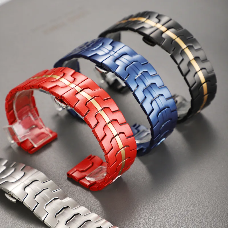 Elegant Stainless Steel Smartwatch Band, 20mm/22mm Adjustable Metal Bracelet