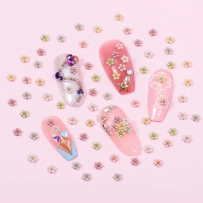 10pcs/set Gold Plated Mini Nail Beads Charms for DIY Nail Art