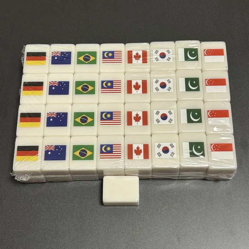 30mm Seaside Escape Board Game 64 Flags Mahjong Egg Waffle Party With The Same Animal Mahjong Match Board Games Party Games 4
