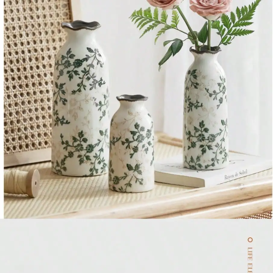 Crackle Ceramic Flower Vase Hydroponic Vase Table Decor Floral Arrangement Valentine's Day Gifts Birthday Graduation Gift