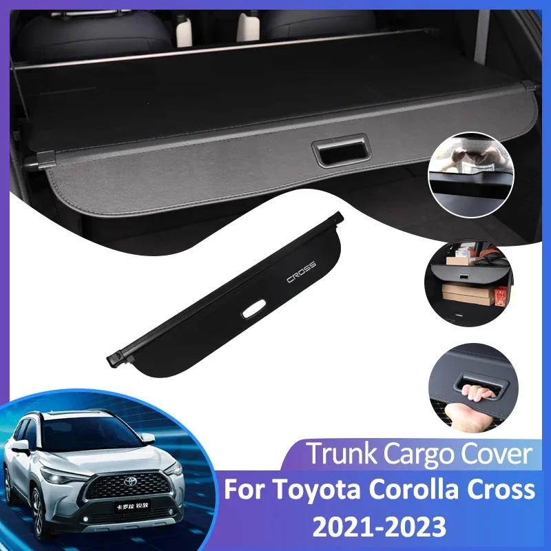 

For Toyota Corolla Cross 2021 2022 2023 Rear Trunk Cargo Cover Retractable Luggage Curtain Accessorie Waterproof Shield Shade