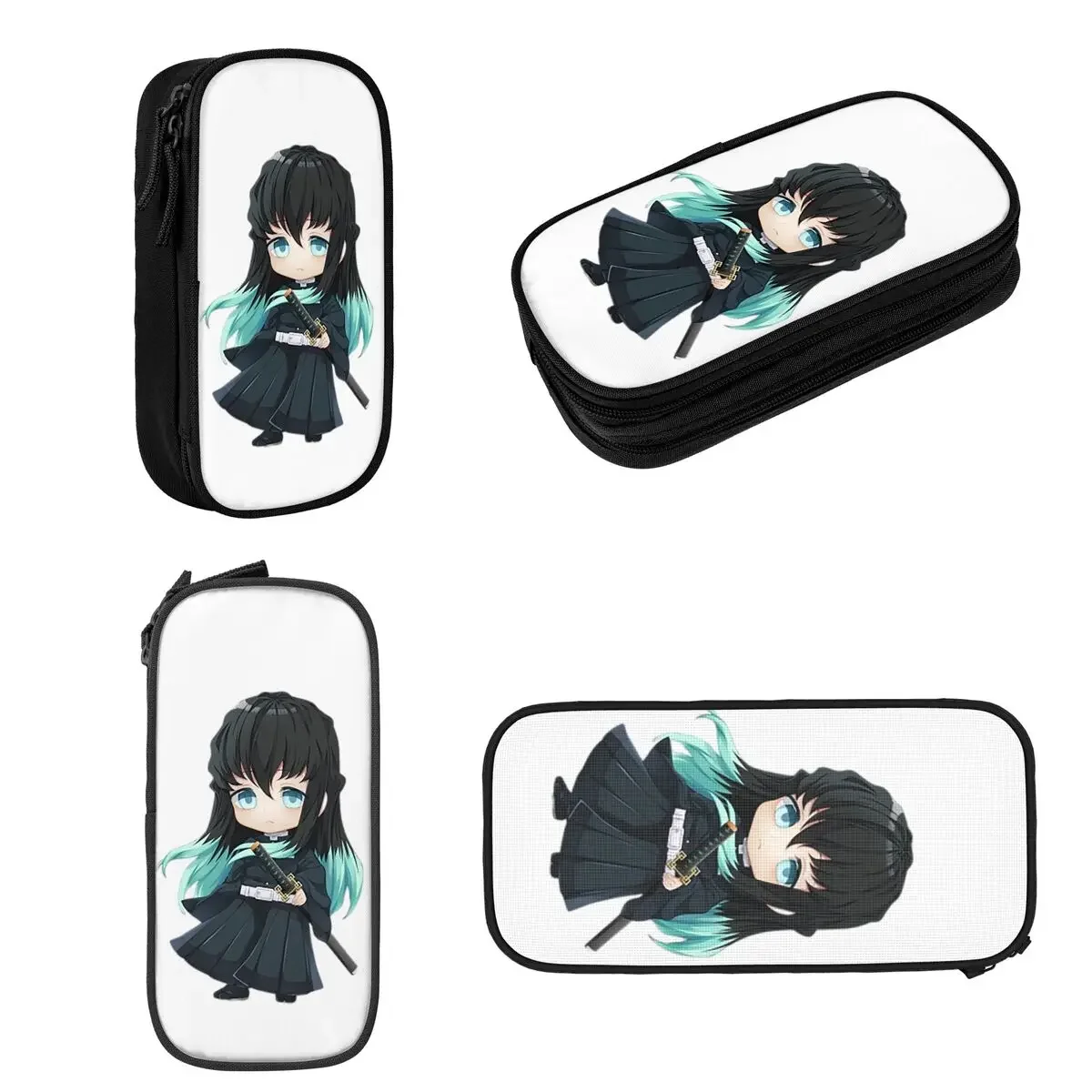 Chibi Mist Pillar Muichiro Tokito Pencil Cases Large Storage Pen Bags Pen Box Pencil Pouch For Boys Girls Students Stationery