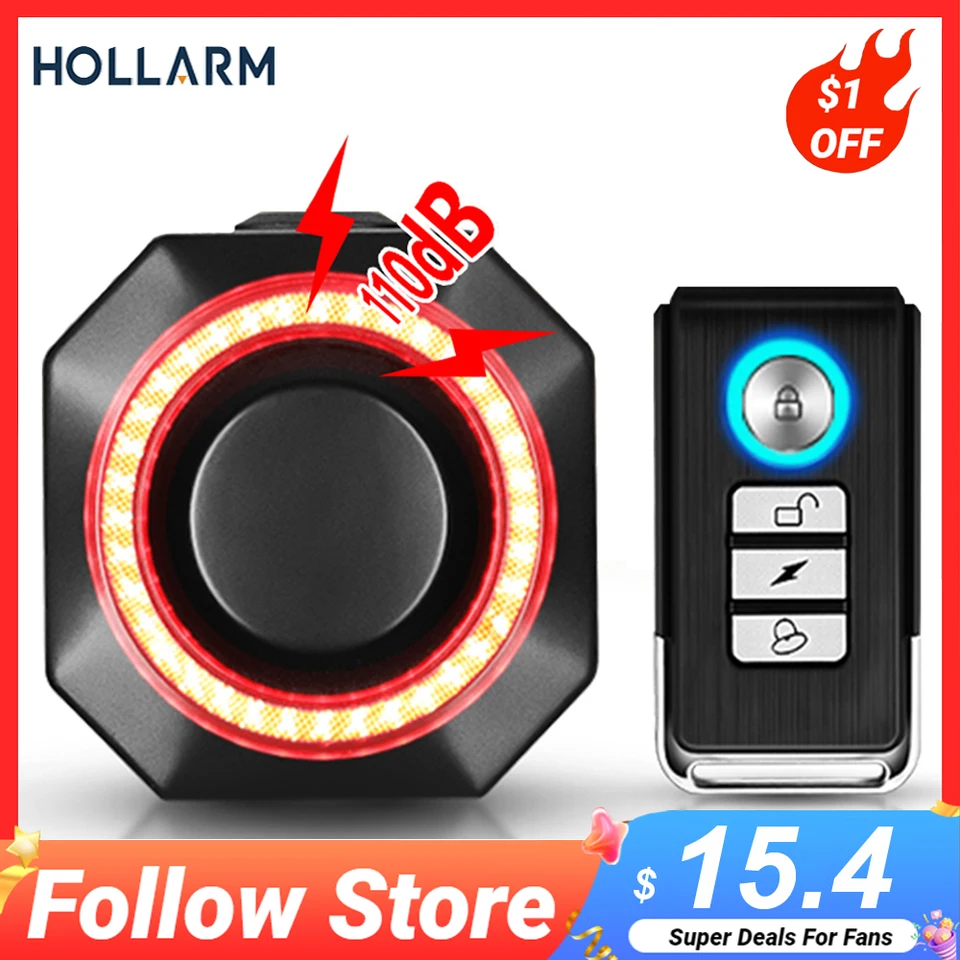 Hollarm Bike Alarm Taillight Anti Theft Burglar USB Charge Bicycle Light  Smart Brake Sensing Remote Control Bike Alarm Tail Lamp - AliExpress