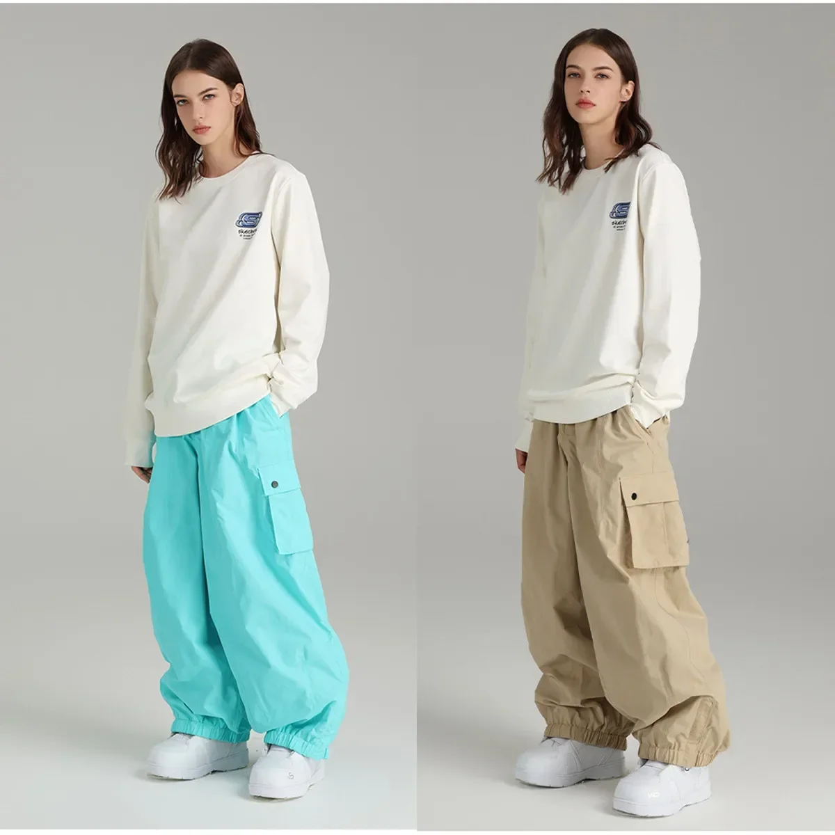 

Мужские и женские свободные водонепроницаемые ветрозащитные штаны для сноуборда, лыжная одежда, штаны, уличные теплые зимние брюки для сноуборда и кемпинга