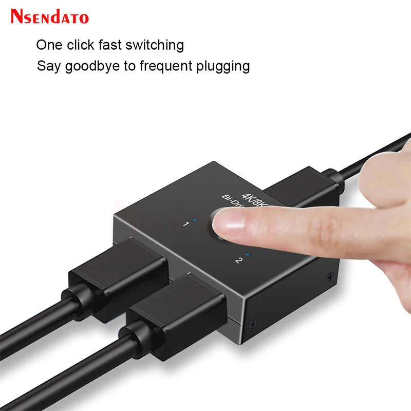 Switch Hdmi 8K 2 In 1 Out Hdmi 2.1 Bi-Direzione 8K @ 60Hz 4K @ 120Hz 1 In 2 Out Switcher Hdmi 2.1 2X1 1X2 Splitter Per Laptop Tv Ps5