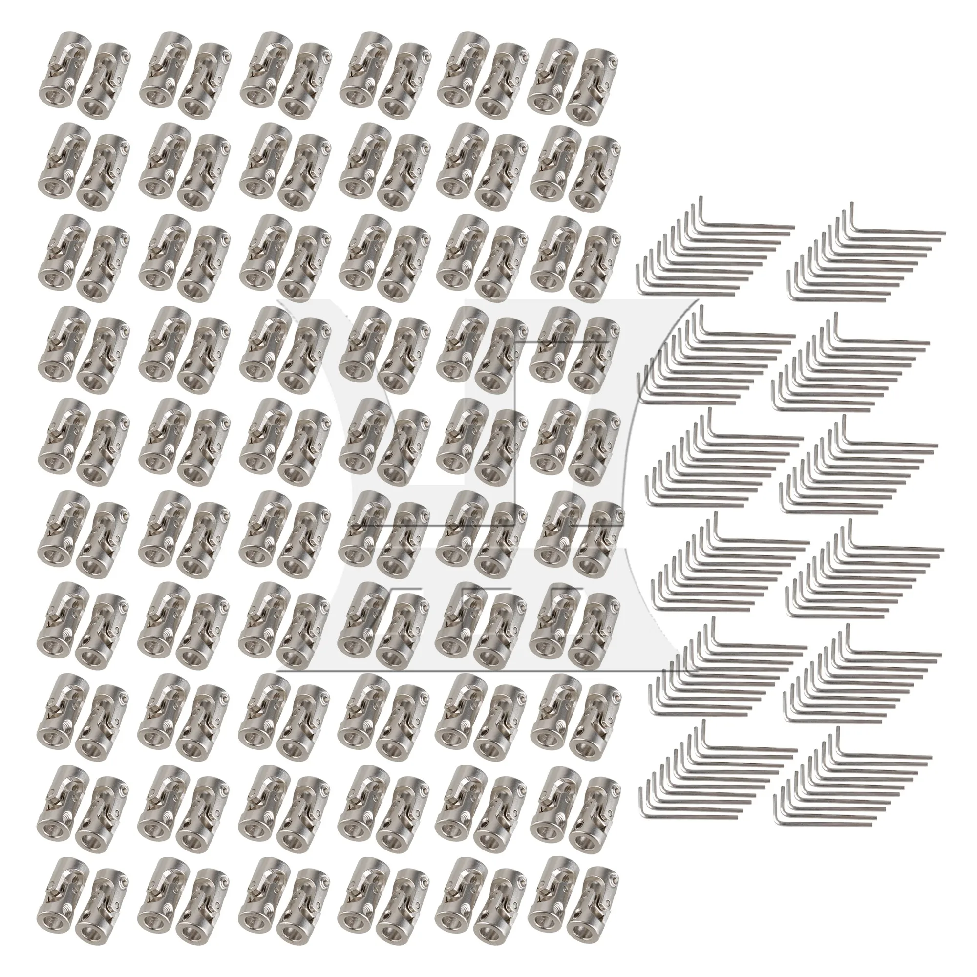 CNBTR 120 Pcs Metal Shaft Coupler for RC Car Boat Motor Connector 6-6mm Silver