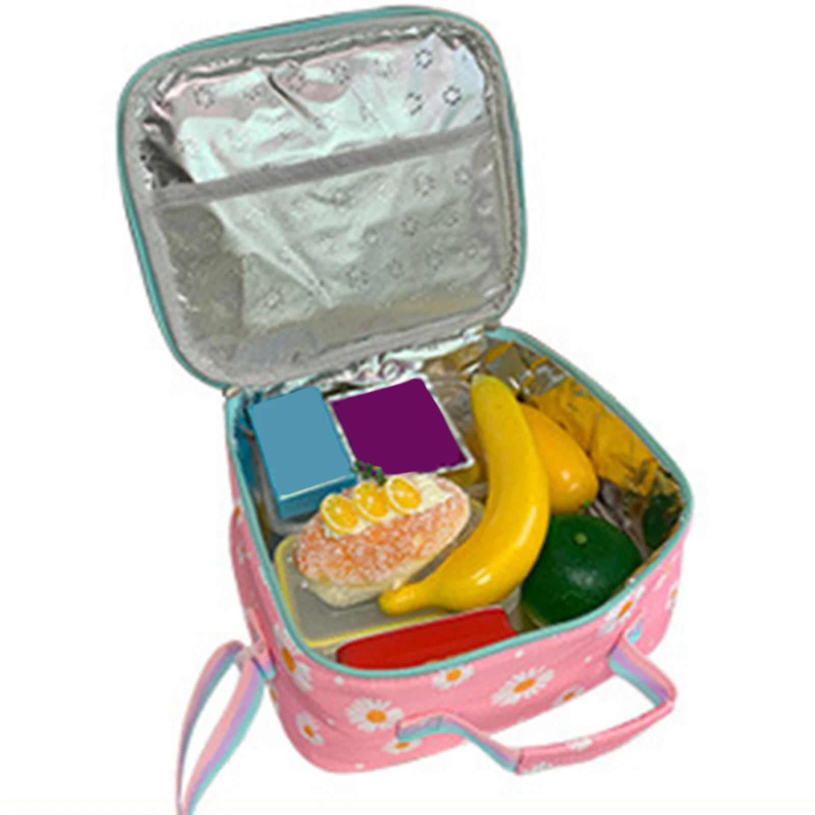 Womens Daisy Student Bookbag Set with Lunch Bag Pencil Case Student Backpack for Teens Boys Girls Youth Travel Vacation 2