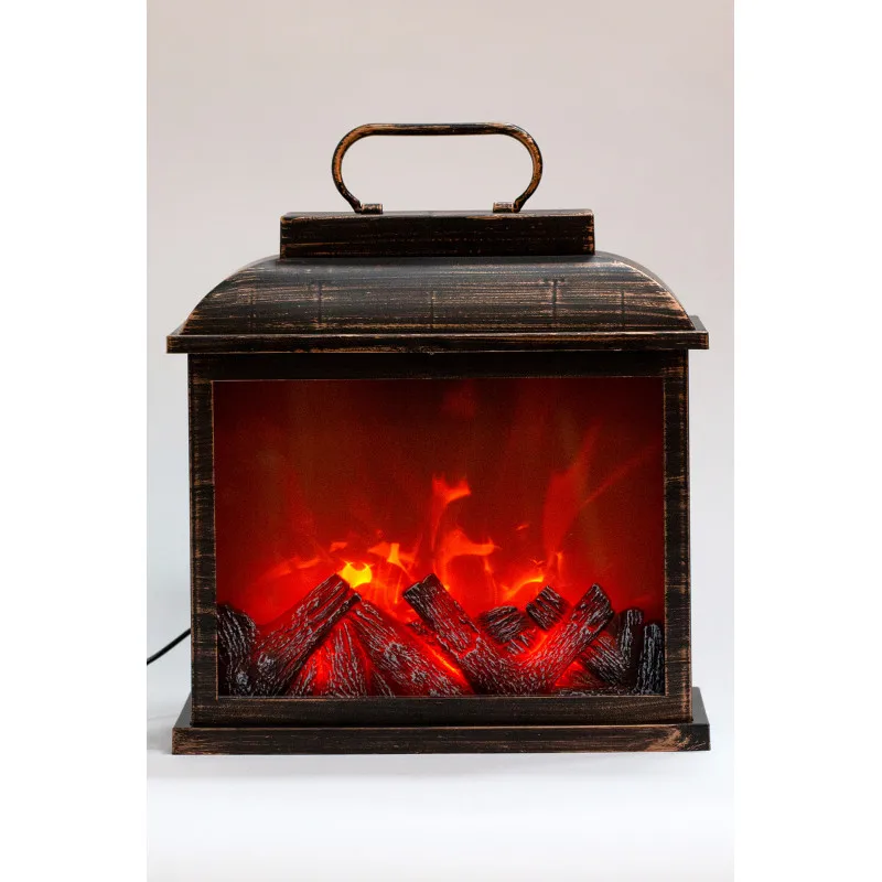 декоративный камин с подсветкой. светодиодный камин-светильник. сувенир новогодний. ночник камин. подсвечник-печка.