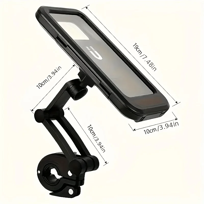 Waterproof Bike Phone Mount - Touch-Screen Phone Holder, 360° Rotatable, ABS Material, Compatibility for 4.7-6.8" Smartphones