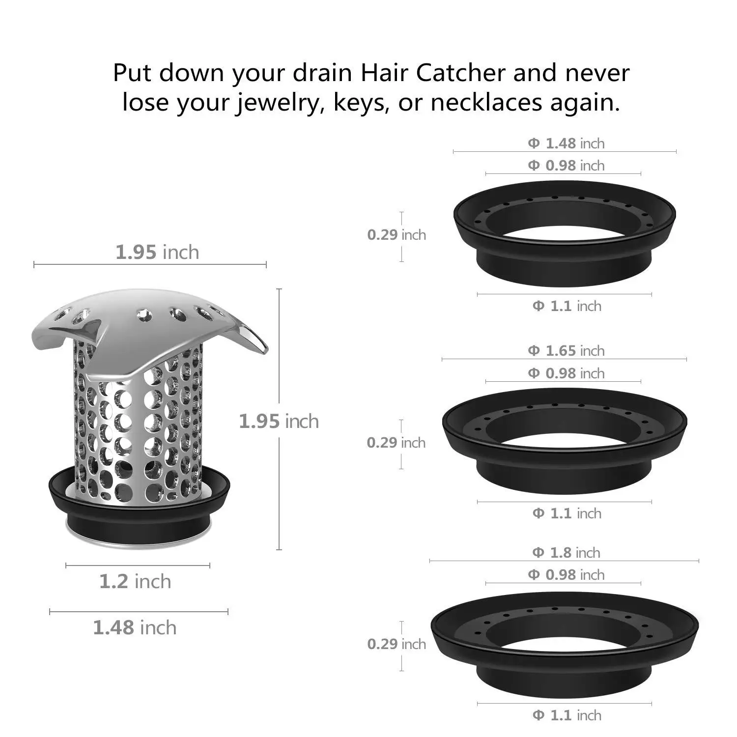 Bath Tub Stainless Steel Drain Protector Bathroom Hair Stopper Silicone Strainer sink filter sink strainer floor drain filter hair drain catcher kitchen sink strainer shower drain filter