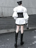 [EAM] Women Black Button Split Joint Asymmetrical Loose Fit Vest New Sleeveless   Fashion Tide Spring Autumn 2025 1K371 2