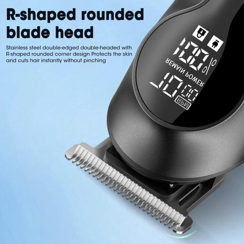RESUXI 986 6 in 1 Multifunctional Grooming Kit Hair Clipper With Digital Display High Power Electric Shaver Nose Hair Trimmer