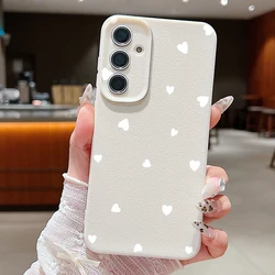 White Love Hearts Phone Case - Elegant Protective Cover for Samsung Galaxy S24 Ultra (A517 Beige White)