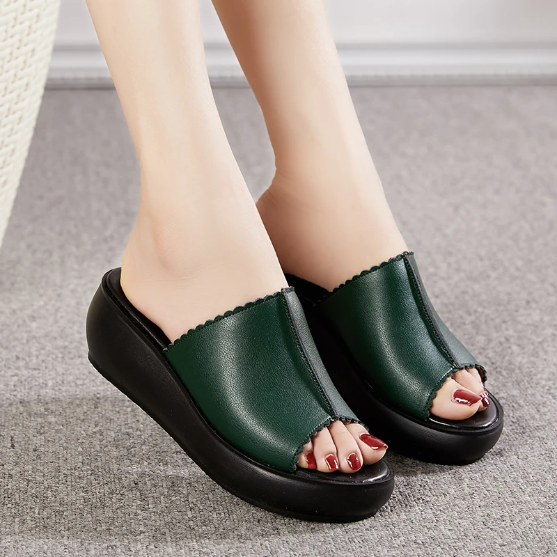 Slippers Women Summer New 2024 Wedges Shoes For Woman Flat Platform Sandals Open Toe Fairy Style Ladies High Heels