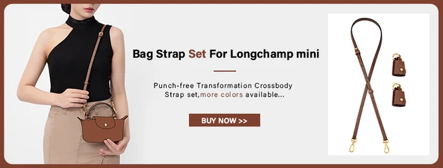Purse Straps Replacement, KOMHPS Leather Handbag Crossbody Shoulder Strap  Adjustable for Longchamp Bag Women (Upgraded)
