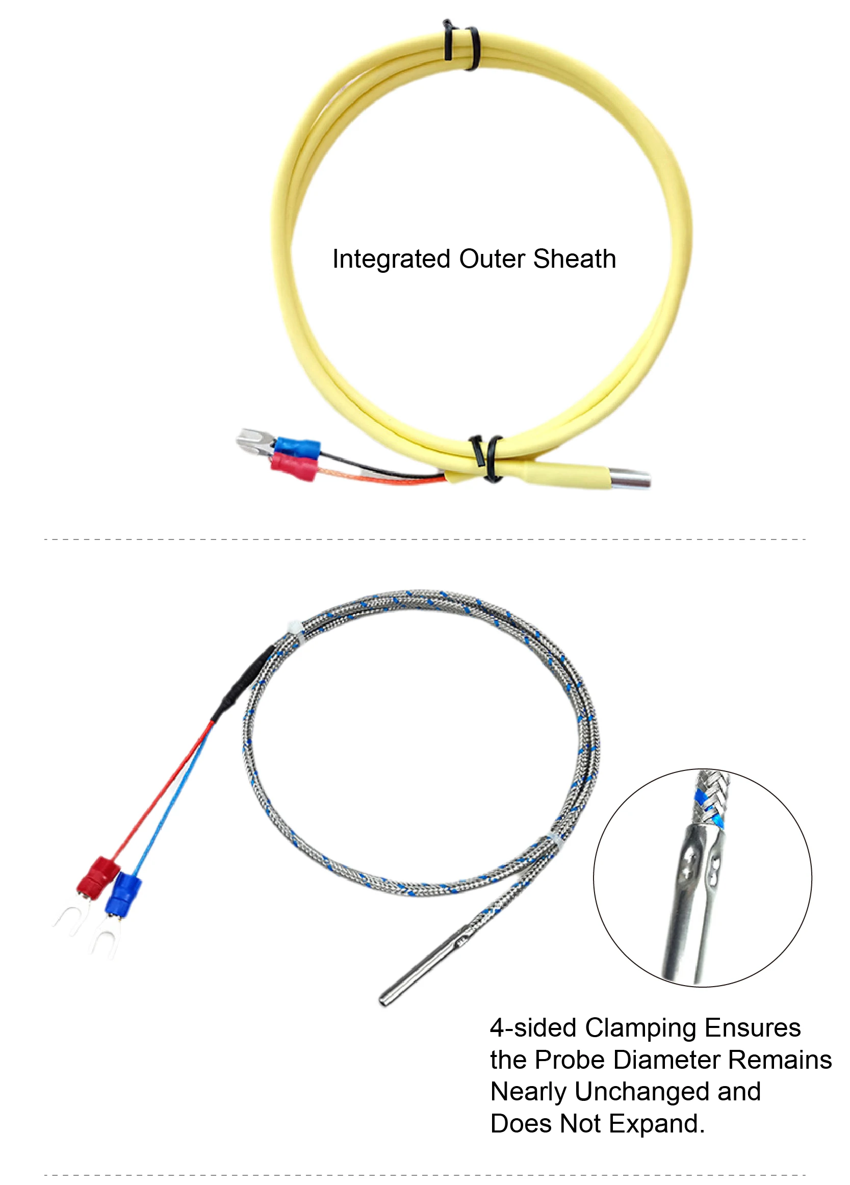 K Type E Type Probe Thermocouples Temperature Sensor 0-400°C 0-600°C Stainless S